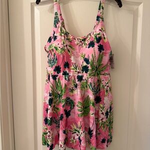Torrid Pink Floral Swim Dress